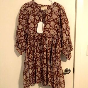 NWT Daughters of India Kyra Mini Dress Wine Size M